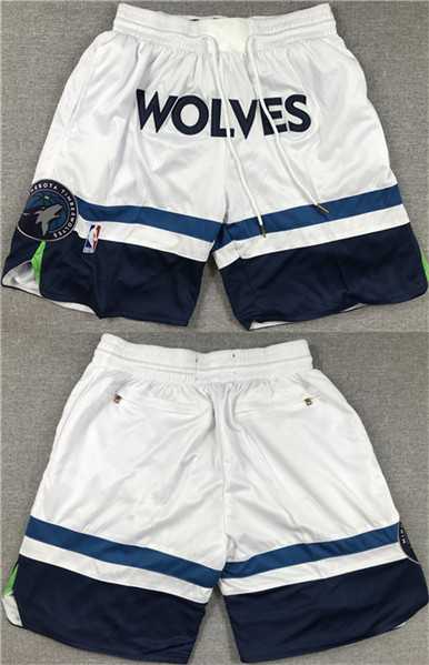 Men%27s Minnesota Timberwolves White Mitchell & Ness Shorts->nba shorts->NBA Jersey